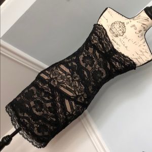 Sexy Nicole Miller black lace dress.